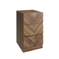 Set Of 2 Taranto 3 Drawer Bedside Tables, Walnut -Dunelm Shop 30825682 alt02