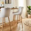 Montreal Bar Stool, Natural Fabric -Dunelm Shop 30828588