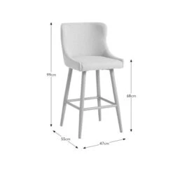 Montreal Bar Stool, Natural Fabric -Dunelm Shop 30828588 alt09