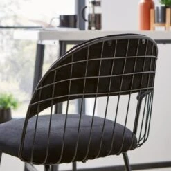 Marcela Velvet Bar Stool, Black -Dunelm Shop 30829685 alt02