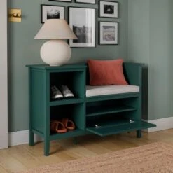 Lynton Storage Unit & Seat, Green -Dunelm Shop 30835260 alt01