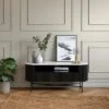 Kiera TV Unit, Mango Wood & Real Marble For TVs Up To 55" -Dunelm Shop 30839428