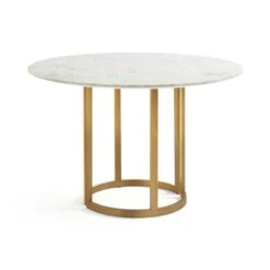 Sascha 4 Seater Round Dining Table, Marble -Dunelm Shop 30843971 alt04