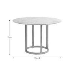 Sascha 4 Seater Round Dining Table, Marble -Dunelm Shop 30843971 alt05