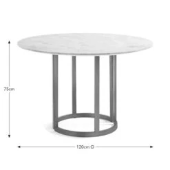Sascha 4 Seater Round Dining Table, Marble -Dunelm Shop 30843971 alt09