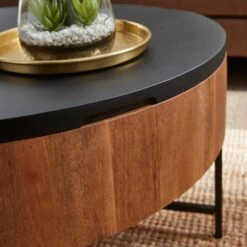Jaya Round Storage Coffee Table, Mango Wood -Dunelm Shop 30844421 alt06