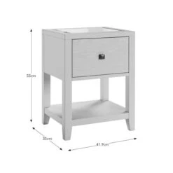 Malone 1 Drawer Slim Bedside Table, Warm Grey -Dunelm Shop 30847633 alt09