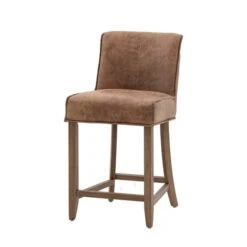 Thane Set Of 2 Bar Stools, Brown Leather -Dunelm Shop 30850718 alt05