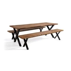 Ezra Large 8 Seater Dining Bench Set, 220cm 14 Ezra Large 8 Seater Dining Bench Set, 220cm -Dunelm Shop 30851141 alt05