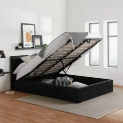 Berlin Ottoman Bed Frame, Faux Leather -Dunelm Shop 30854252 alt01
