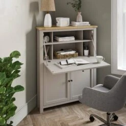 Olney Corner Hideaway Desk, Stone -Dunelm Shop 30856999 alt03