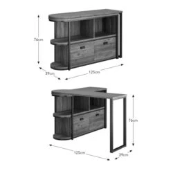 Fulton Pine Swivel Desk -Dunelm Shop 30857094 alt09