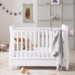 Babymore Eva Sleigh Cot Bed With Drawer -Dunelm Shop 30857150 alt01