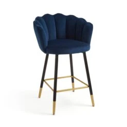 Vivian Counter Height Bar Stool, Velvet -Dunelm Shop 30857287 alt05