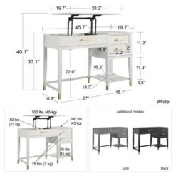 Cosmo Living Westerleigh Lift Desk, Graphite -Dunelm Shop 30859517 alt09