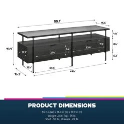 Wainwright TV Unit, Black Oak For TVs Up To 60" -Dunelm Shop 30860044 alt09