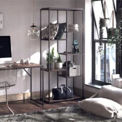 Quincy 5 Shelf Bookcase, Weathered Oak -Dunelm Shop 30860052 alt02