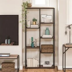 Quincy 5 Shelf Bookcase, Weathered Oak -Dunelm Shop 30860052 alt03