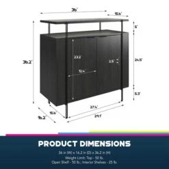 Wainwright Bar Cabinet, Black Oak -Dunelm Shop 30860056 alt09