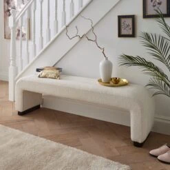 Lucilla 3 Seater Dining Bench, Boucle 11 Lucilla 3 Seater Dining Bench, Boucle -Dunelm Shop 30868770 alt02