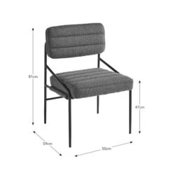 Bude Dining Chair, Boucle -Dunelm Shop 30869016 alt09