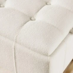 Holland Tray Table Ottoman, Ivory Sherpa -Dunelm Shop 30870372 alt02