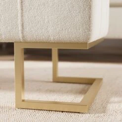 Holland Tray Table Ottoman, Ivory Sherpa -Dunelm Shop 30870372 alt03
