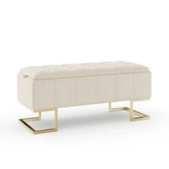 Holland Tray Table Ottoman, Ivory Sherpa -Dunelm Shop 30870372 alt08
