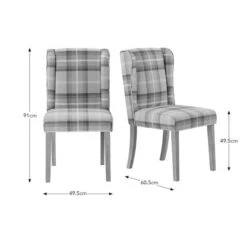 Oswald Set Of 2 Dining Chairs, Country Check -Dunelm Shop 30872516 alt09
