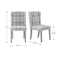 Oswald Set Of 2 Dining Chairs, Country Check -Dunelm Shop 30872520 alt09