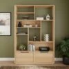 Hardy Wide Bookcase With 2 Drawers, Oak Effect -Dunelm Shop 30874521