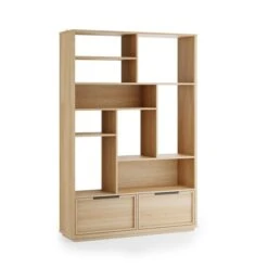 Hardy Wide Bookcase With 2 Drawers, Oak Effect -Dunelm Shop 30874521 alt08