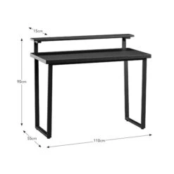 Freddie Black Step Up Shelf Desk -Dunelm Shop 30876535 alt09