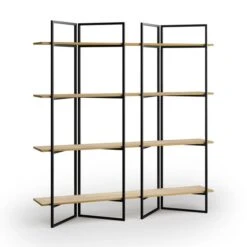 Ramson Tall And Wide Shelving Unit, Oak And Black -Dunelm Shop 30878042 alt05