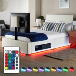 XR Living Ava TV Bed With LED Lights And TV Mount -Dunelm Shop 30885675 alt08