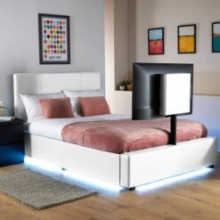 XR Living Ava TV Bed With LED Lights And TV Mount