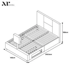 XR Living Ava TV Bed With LED Lights And TV Mount -Dunelm Shop 30885676 alt09