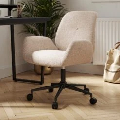 Ginny Boucle Swivel Office Chair -Dunelm Shop 30886351