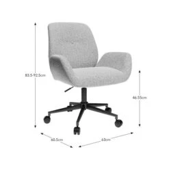 Ginny Boucle Swivel Office Chair -Dunelm Shop 30886351 alt09