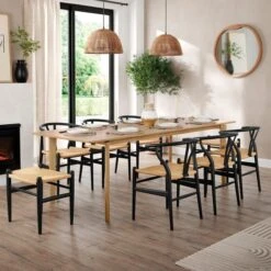 Hudson 6-8 Seater Rectangular Extendable Dining Table, Oak -Dunelm Shop 30888475 alt03