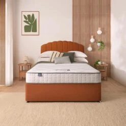 Silentnight Divan Bed With Velvet Merlin Headboard -Dunelm Shop 30891041 alt01