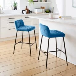 Caden Counter Height Bar Stool, Velvet -Dunelm Shop 30891264