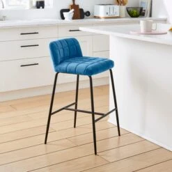 Caden Counter Height Bar Stool, Velvet -Dunelm Shop 30891264 alt01