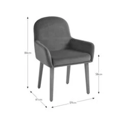 Agnes Carver Dining Chair, Velvet 15 Agnes Carver Dining Chair, Velvet -Dunelm Shop 30891288 alt09