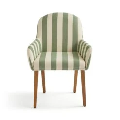 Agnes Carver Dining Chair, Olive Green Striped Fabric -Dunelm Shop 30891291 alt06