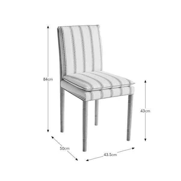 Churchgate Walcote Dining Chair, Striped Fabric 8 Churchgate Walcote Dining Chair, Striped Fabric - Image 6