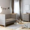Little Acorns Classic Oak Effect Cot Bed And 3 Drawer Chest Nursery Set -Dunelm Shop 30892460