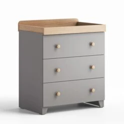 Little Acorns Classic Oak Effect Cot Bed And 3 Drawer Chest Nursery Set -Dunelm Shop 30892460 alt04