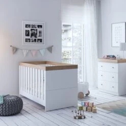 Little Acorns Burlington Cot Bed And 3 Drawer Chest Nursery Set -Dunelm Shop 30892463