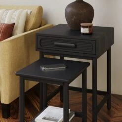 Khari Nesting Side Tables, Mango Wood 20 Khari Nesting Side Tables, Mango Wood -Dunelm Shop 30893658 alt02